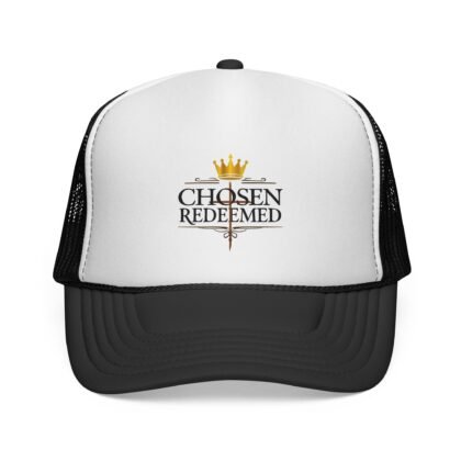 Chosen & Redeemed Trucker Cap — Christian Faith Baseball Hat with Crown Cross Design