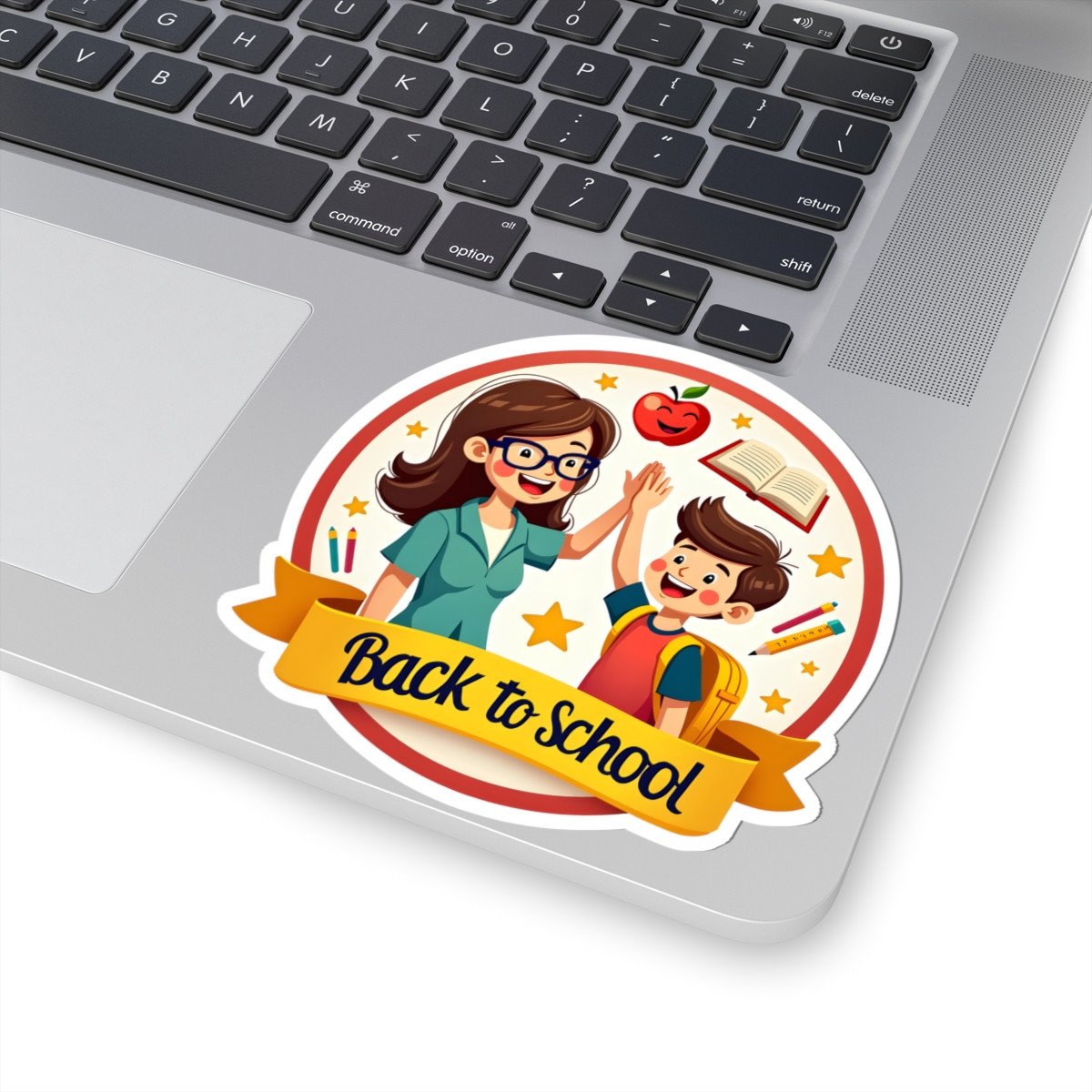 Back to School Sticker — Teacher - Student High-Five Kiss-Cut Decal - Image 4