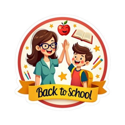 Back to School Sticker — Teacher - Student High-Five Kiss-Cut Decal